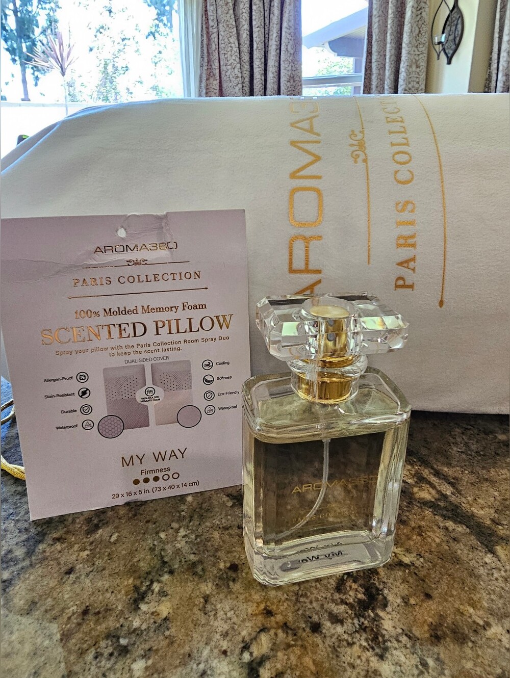 Aroma360 Paris Collection My Way Scented Pillow - Queen & 50ml My WAY Room Spray